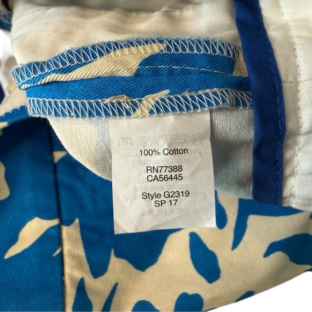 J. Crew Blue and Cream trouser Shorts with Floral Design - Picture 5 of 6